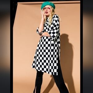 LALA ORIGINAL: Dressed in Lala Icon Mock Neck Top in Checkerboard